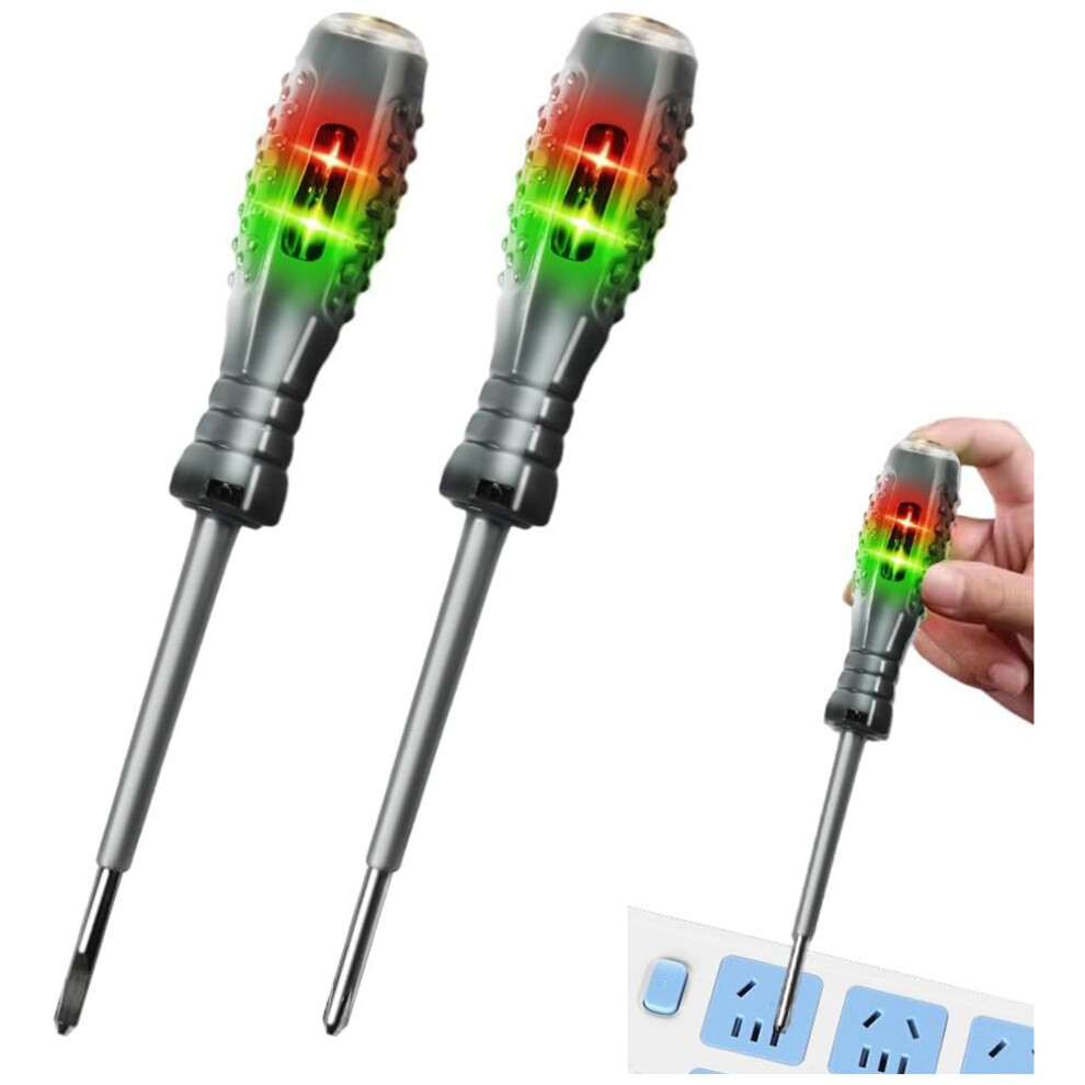 2Pcs Led Voltage Tester Screwdriver Live Wire Detector Electrical Test Pen 5005258903078