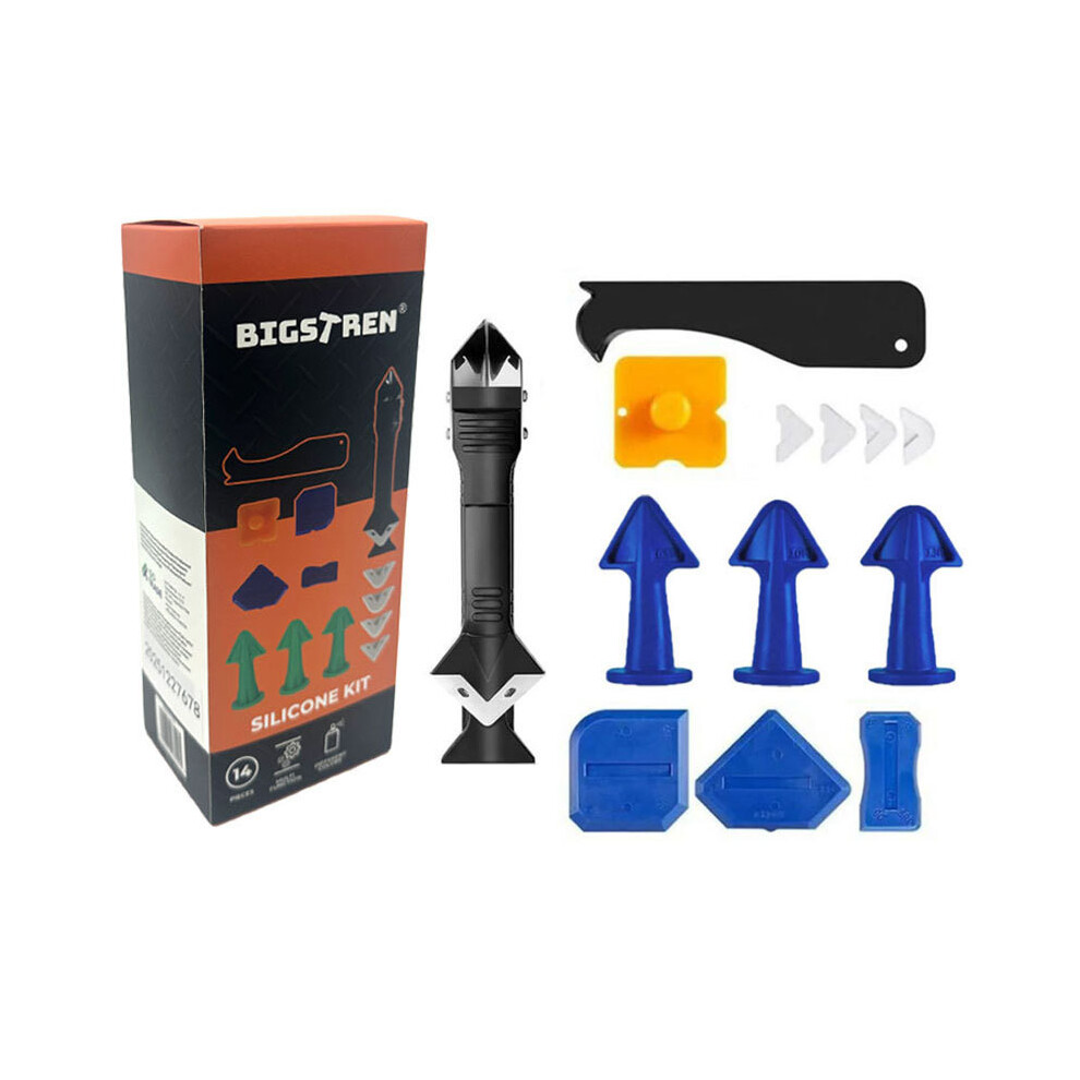 14Pcs Silicone Caulking Tool Kit - Sealant Finishing & Caulk Removal Tools Set For Bathroom, Kitchen, Window & Tile 5005258903337