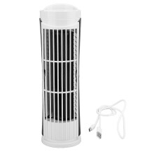Turmventilator mit USB-Anschluss, ohne Rotorblätter, 2 Beleuchtungsmodi, 2 Geschwindigkeitsstufen, verstellbar, weiß_M