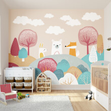 (Medium (3m X 2.4m)) Woodland Animals Orange