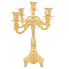 Elegant Metal Candelabra for Weddings, Home Decor, and Special Events, Holds 5 Candles