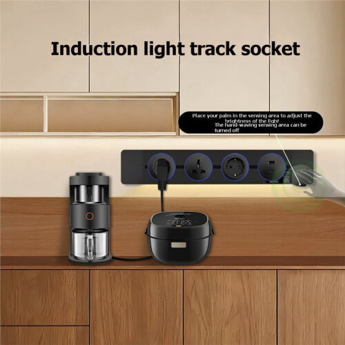 60cm Induction Lamp Wall Track Socket Can Accommodate 4-6 Sockets 13A Multifunctional Track Socket A 1