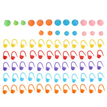 60 Pieces Knitting Crochet Locking Stitch Markers Mix Color and 20 Pieces 2 Sizes Knitting Needles Point Protectors/ Stoppers