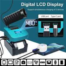 Cordless Soldering for 18V Battery DIY Soldering Iron Station with Digital Display USB Type-C Port Repair Tools