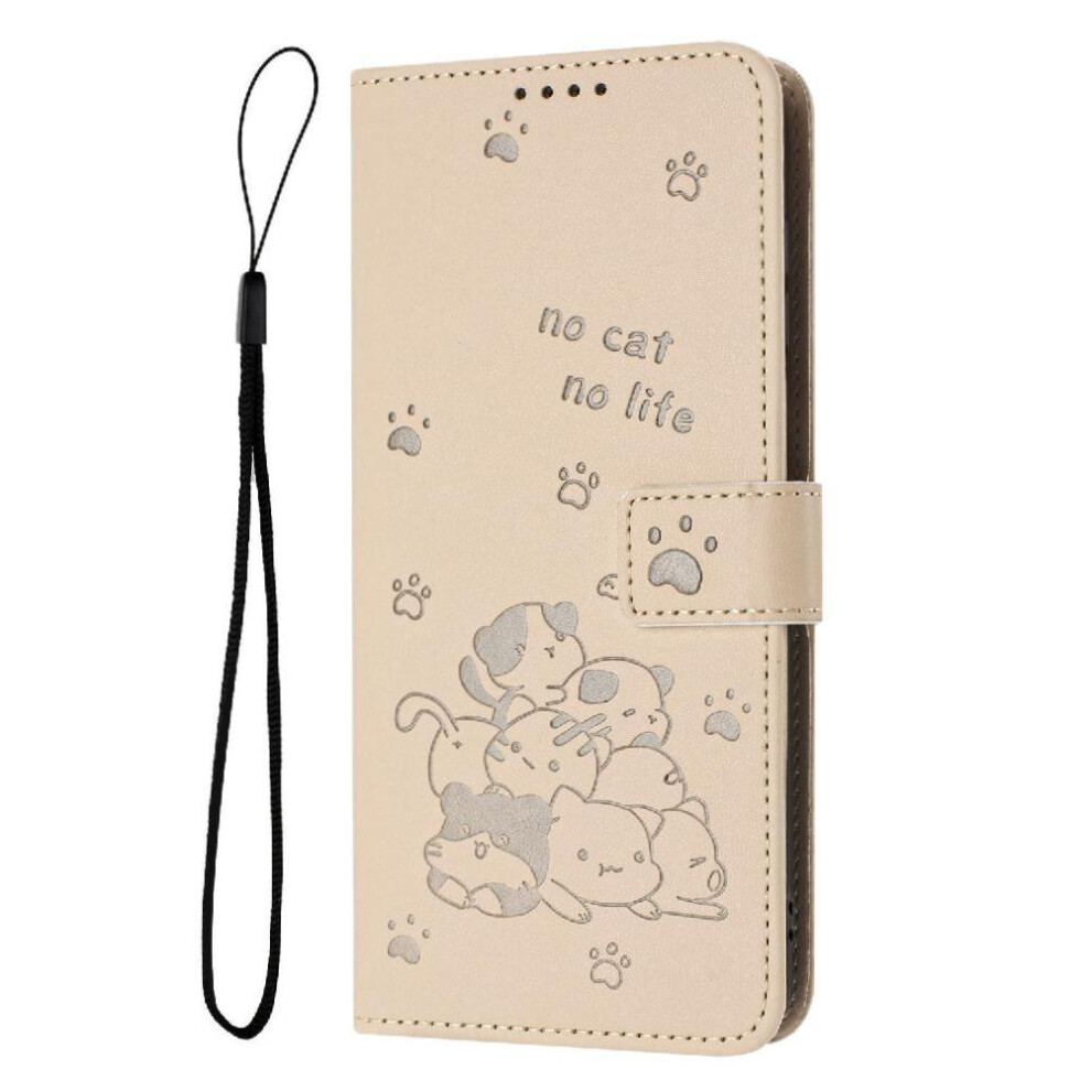 (Creamy ) Flip Case For Realme 16 Pro Plus 5G Cute Cat Pu Leather Card Holder Kickstand Leather Wallet White 764563364381
