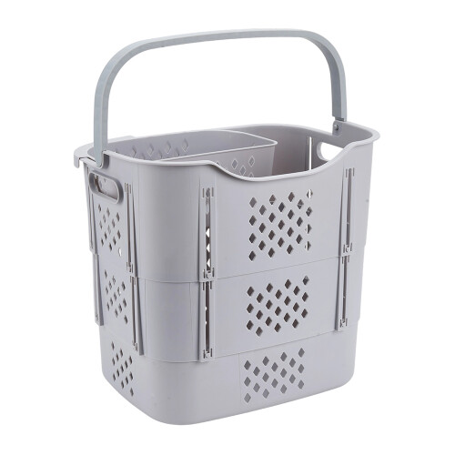 Living And Home Collapsible Portable Laundry Basket, Grey 2