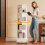 4 Layers Rotating Bookshelf Mobile Bookshelf with Single Drawer Rotatable Bookcase with Wheels for Study Room 3