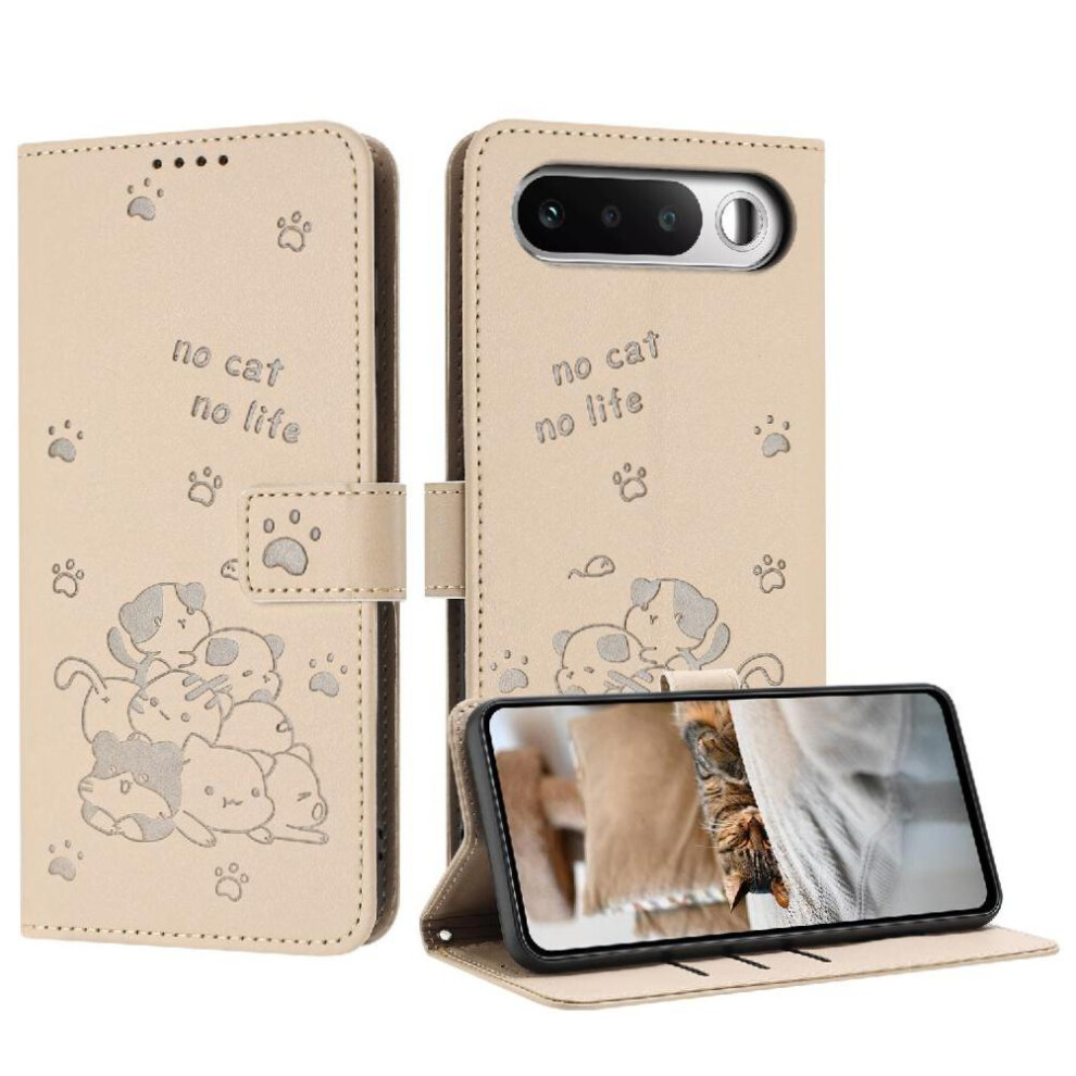 (Creamy ) Flip Case For Realme 16 5G Pu Leather Card Holder Kickstand Leather Wallet Cute Cat White 764563364565