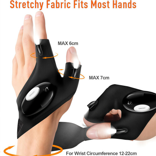 LED Flashlight Gloves with Finger Lights 2