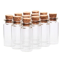 20 Pcs Vials Bottles Glass Bottle with Cork Stopper Wish Bottles, for Weddings, Creations and Decorations(10Ml )