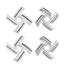Compatible with Pack of 2 Stainless Steel Meat Grinder Blades, Compatible with 4-Blade Replacement Knives Compatible with KitchenAid Stand