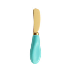 Butter Knife Set of 4 Stainless Steel Spreaders with White Porcelain Handles for Kitchen, 5.1 Inch