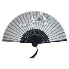 Foldable Bamboos Fan With Flowing Tassels Imitation Silk-09