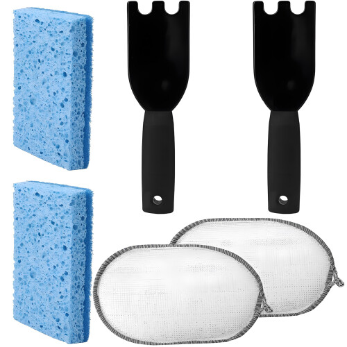2PCS Heavy Duty Cleaning Sponge And Grill Scraper Scouring Pad