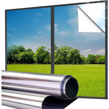 Lifetree Reflective One Way Window Film Privacy: Mirror Window Tint Film Heat Control Sun Blocker, UV Anti Glare Film Clear Day (Silver, 44.5 * 200cm)