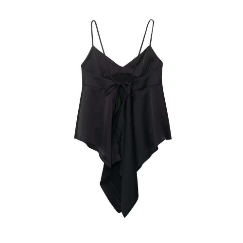 Lässiges, asymmetrisches Cami-Tanktop mit-Schwarz S 2