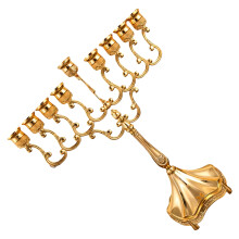 Jüdischer Chanukka-Kerzenständer, festliche Feier,-Gold