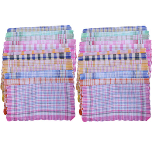 Womens Handkerchiefs Soft Cotton Fabric Elegant-24 items