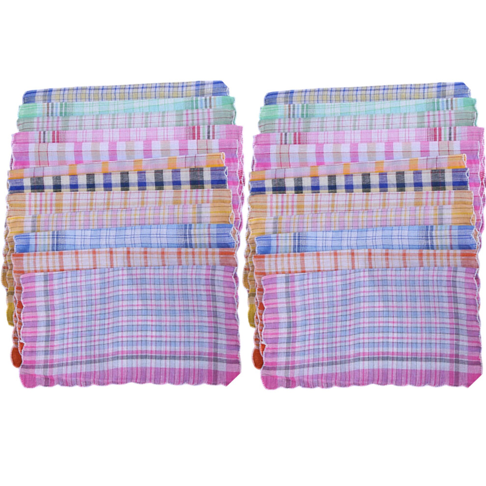 Womens Handkerchiefs Soft Cotton Fabric Elegant-24 items