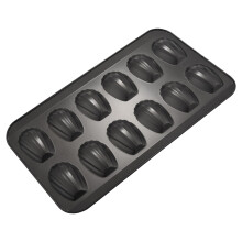 2 Packs Non-Stick Madeleine Pot, Baking Mold 12 with Shell Cake Baking Tray Chocolate Non-Stick Baking Tray, Used for Oven Baking Black