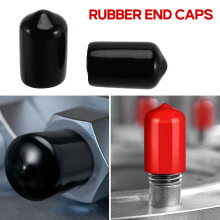 100Pcs Rubber End Caps 9.5Mm ID PVC Round Tube Bolt Cap Cover Screw Thread Protectors Black