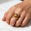 Verspielter Ring mit kleiner Bärenfigur, moderne Legierung, 6