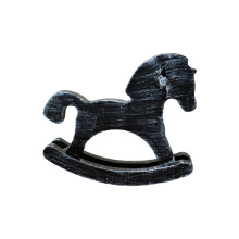 Creatieve handgesneden houten paard Retros hobbelpaard-Zwart
