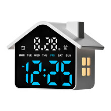 Wecker für Schlafzimmer, Digitaluhr,-Weißes blaues Licht