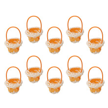 10 Stück geflochtene Miniatur-Kunststoffkörbe,-Orange