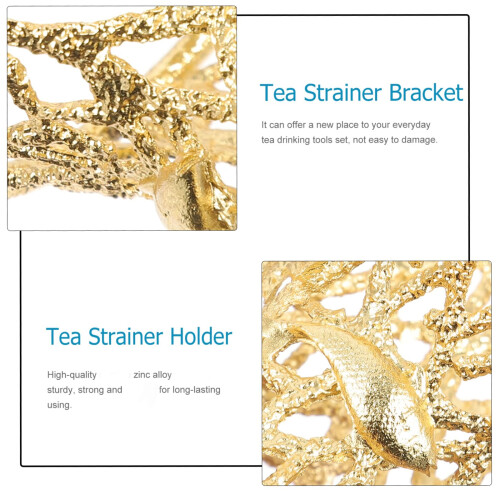 Zinc Alloy Strainer Holder Rustproof Drainable-gold and silver 1