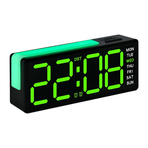 LED réveil numérique horloge de bureau électrique avec-Vert
