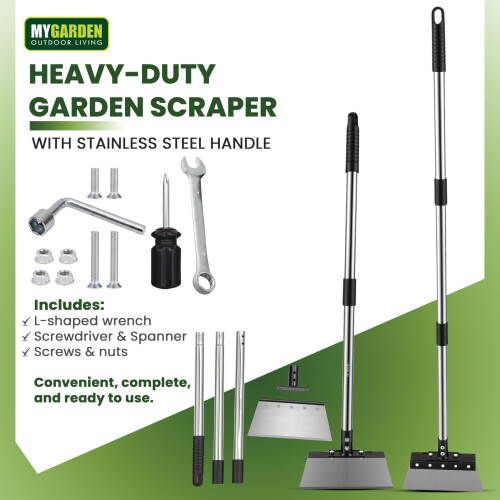 Garden Scraper 125cm Moss Scraper with Adjustable Stainless Steel Handle 1