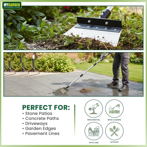 Garden Scraper 125cm Moss Scraper with Adjustable Stainless Steel Handle 2
