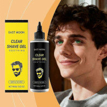 Shave Gel for Men, 1pcs Non-Foaming Fresh Scent Clear Shaving Gel with Vitamin E & Aloe Vera for Sensitive Skin