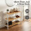 KEPLIN 3 Tier Natural & White Bamboo Shoe Rack Easy Assembly 4