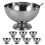 8Pcs Stainless Steel Pudding Bowls Silver Footed Dessert Serving Cups 1