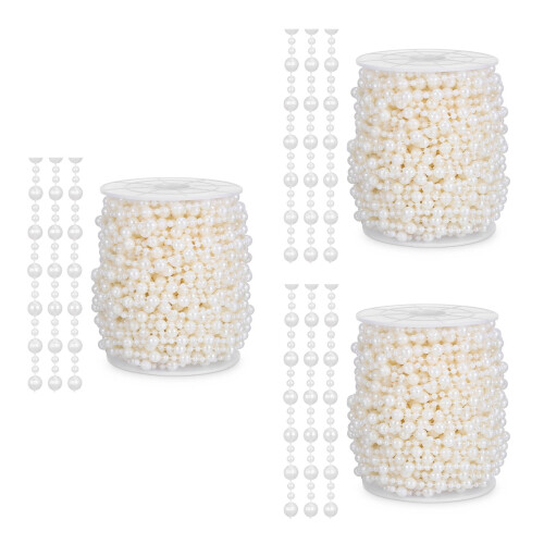 3 Perlenkette Beige Strapazierfähige Künstliche Perlenschnur 1
