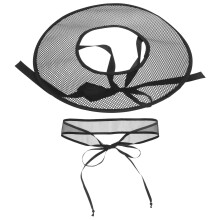 Black Chinese Cosplay Hat Traditional Hollow Mesh for Photo Shoots