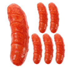 6Pcs Durable PVC Faux Hot Dog Food Models Orange for Barbecue Display