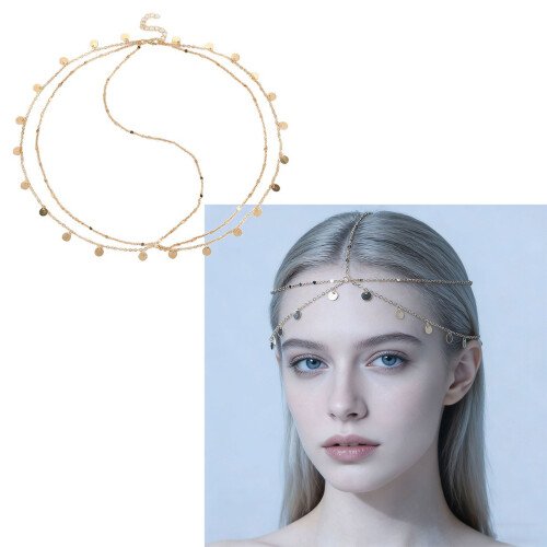 Lightweight Metallic Bridal Accessory With Sparkling Sequins And 1