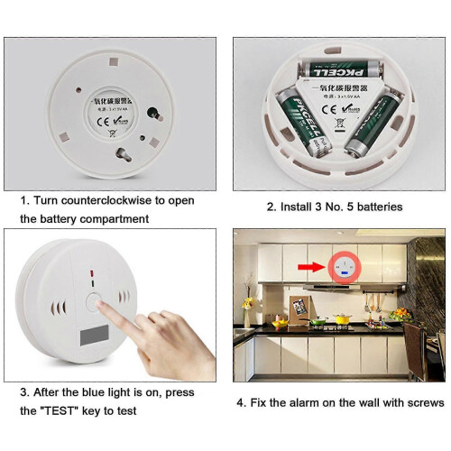 2 Pack Smoke Detector And Carbon Monoxide Detector Alarm With Lcd Display A 1