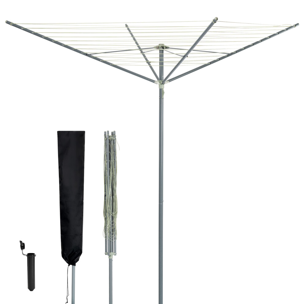 Livivo 45M 4-Arm Rotary Clothes Airer Round Arms