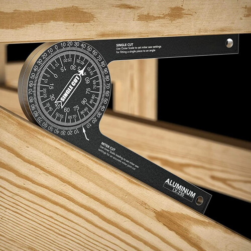 Angle Protractor | Aluminum Angle Ruler, 360 Angle Measurement, with Laser-Engraved Graduations, for Woodworking, Homework, Constructi 1