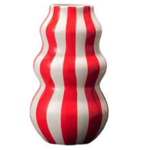 Målad Cirkel Keramisk Vas Ornament Vardagsrum Sovrum Entré Skrivbord Blomsterarrangemang Konst Dekorera Röd