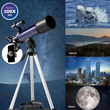 70mm Refractor Telescope 400mm Astronomy Telescope 20-300x with Tripod Phone Adapter