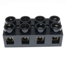 500V 60A 4 Position Double Row Screw Terminal Block Dual Row Electrical Barrier Terminal Strip Block, Black