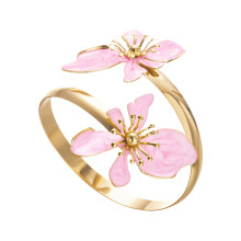 Elegant Opening Adjustable Flower Bracelet Woman Girl-Pink