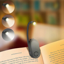 Reading Light, LED Book Lights, Rechargeable Book Light for Reading in Bed - Eye Caring 3 Color Temperatures, 360 Flexible Gooseneck Clip on Book Ligh
