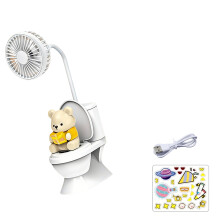 LKompakter Desktop-Ventilator in Toilettenform aus-Gelber Bär