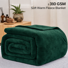 (King, Green Emerald Blanket) Fleece Blankets Throw Thick Warm Super Soft Bed Sofa Travel Large Faux Fur Mink Blanket Double & King